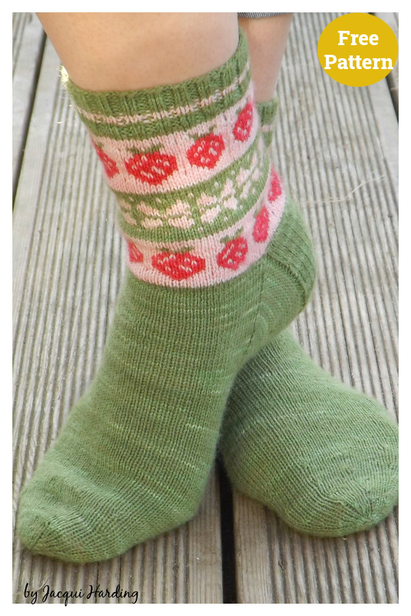 Strawberry Fields Κάλτσες Δωρεάν μοτίβο πλεξίματος